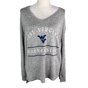 West Virginia University Womens Top Sweater Brushed Gray Pullover S New